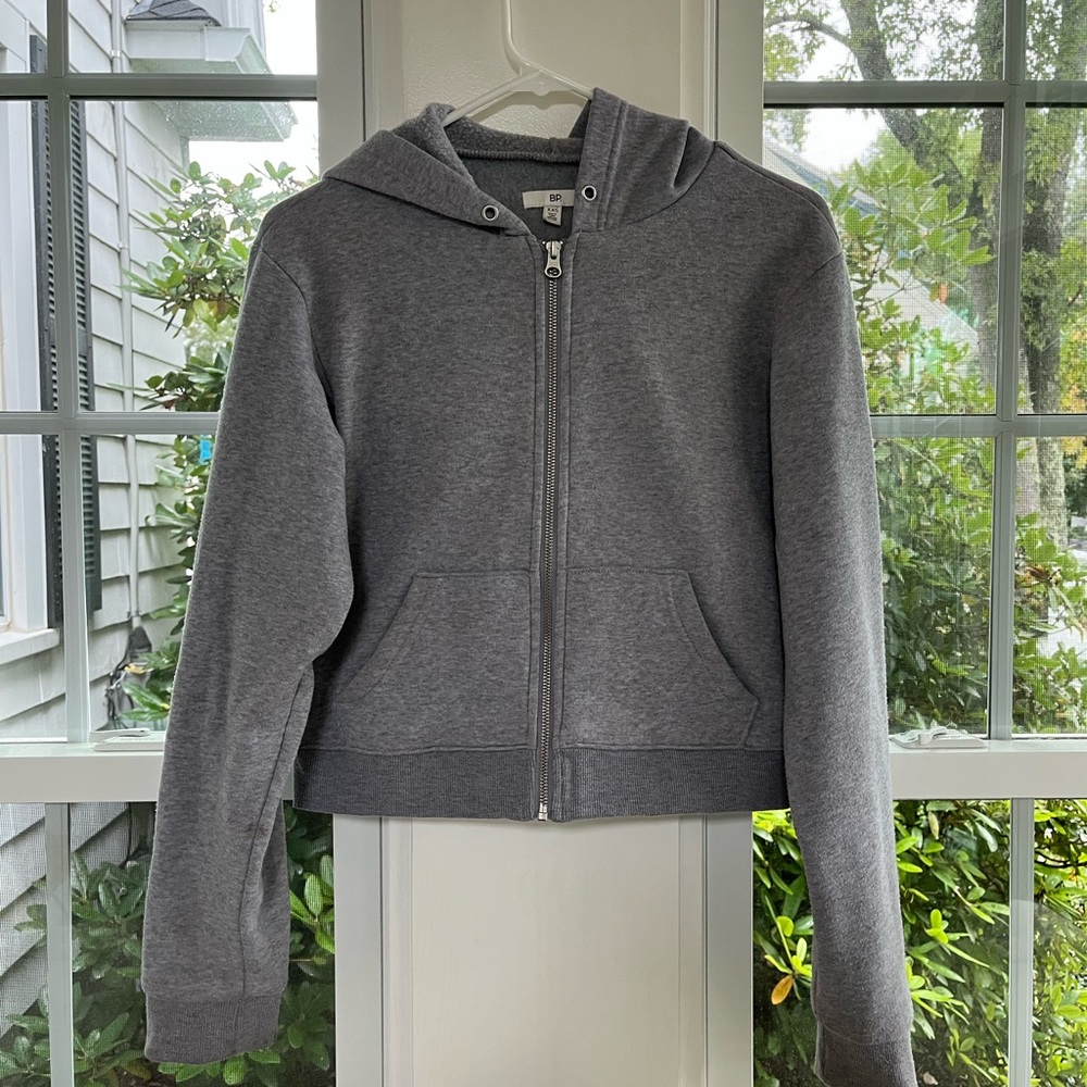 XXS Grey Zip-Up Sweatshirt